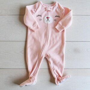 Carter's Fleece Cat Zip-Up Footie 9 Months